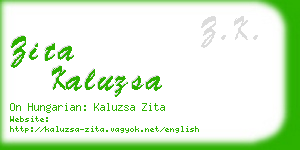 zita kaluzsa business card